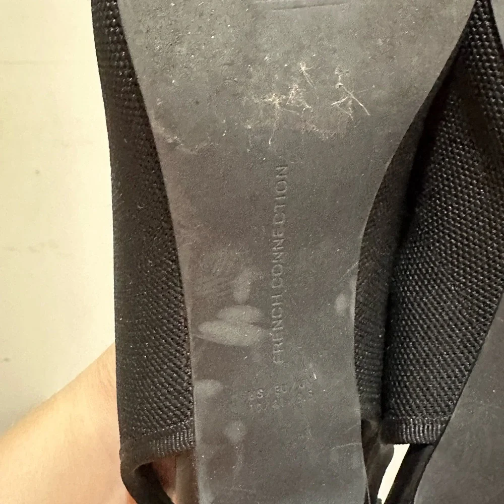 French Connection Size 10 Black Viva Slingback Heels Office Career
